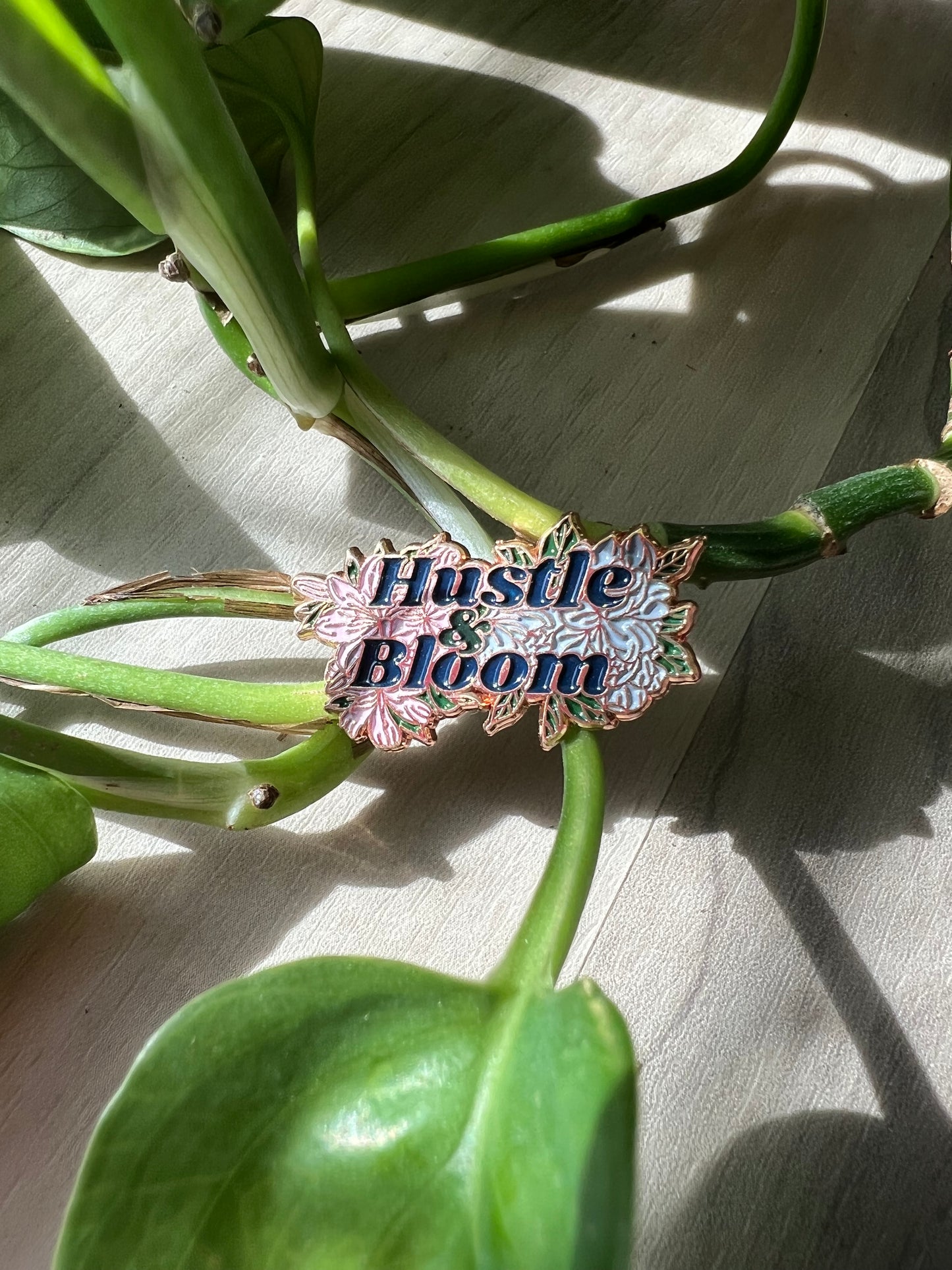 Hustle & Bloom Enamel Pin